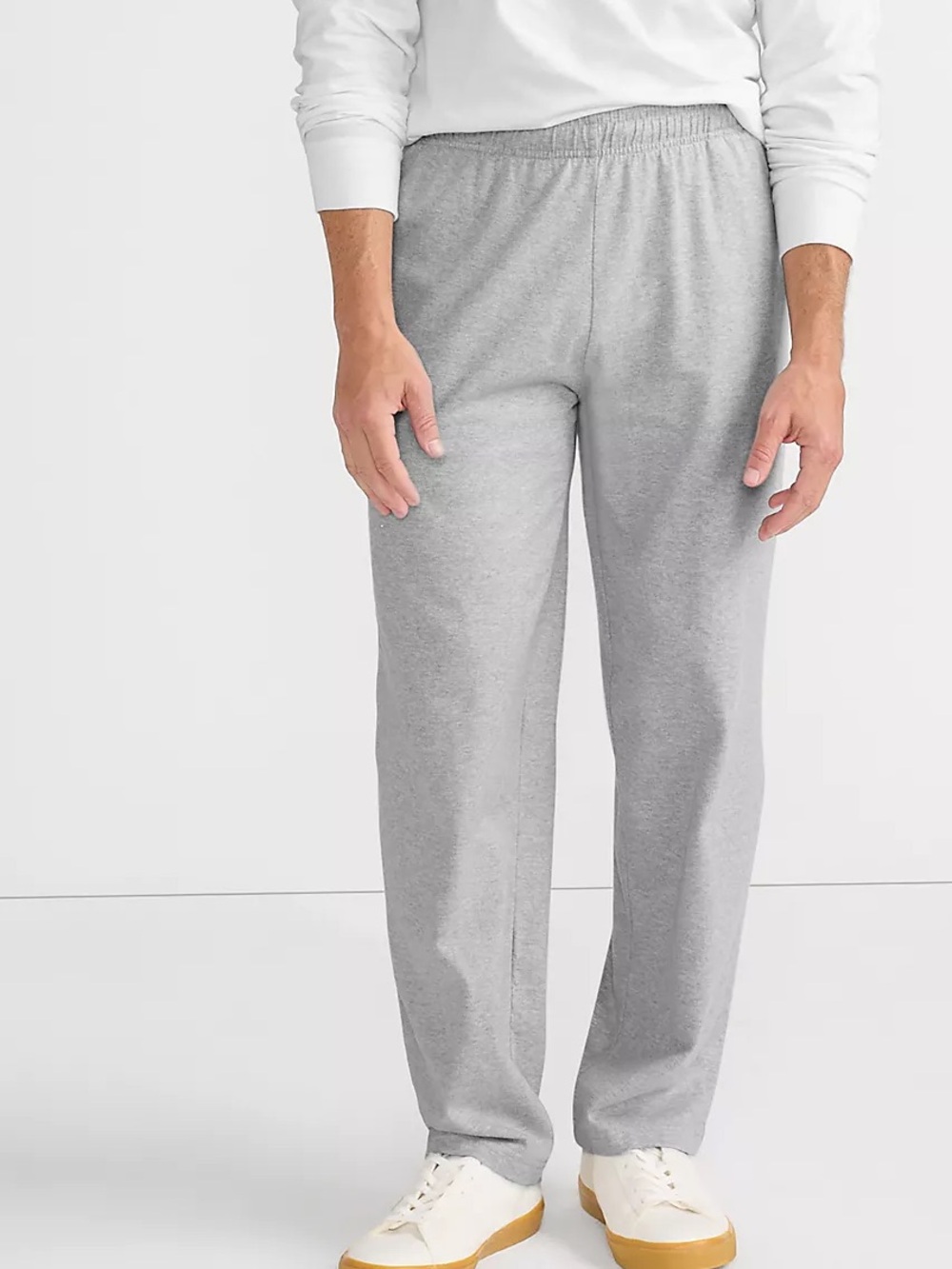 Lands’ End Jersey Knit Pants Lounge Sweat Heather Gray Men’s XL(40-42) New
